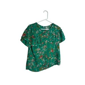 Xhilaration Green Floral Top
